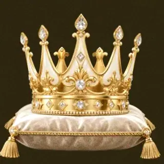 Gold crown on cushion — Friday Friday