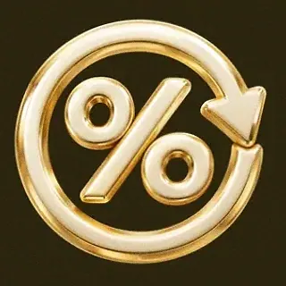 Gold percent symbol — Friday Friday