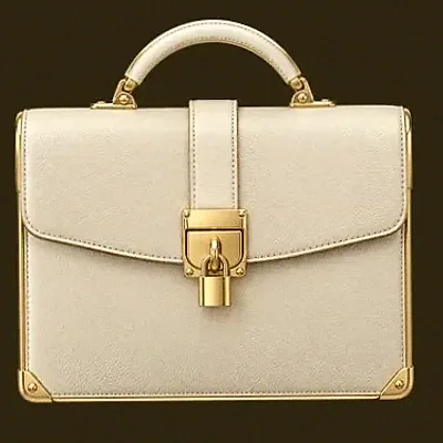Locked leather briefcase — Friday Friday