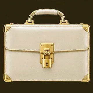 Locked leather briefcase — Friday Friday
